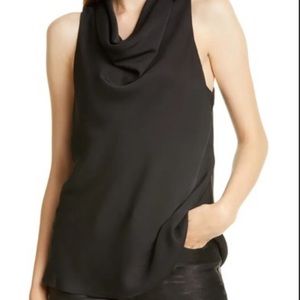 Frame Cowl Neck 100% Silk Tank